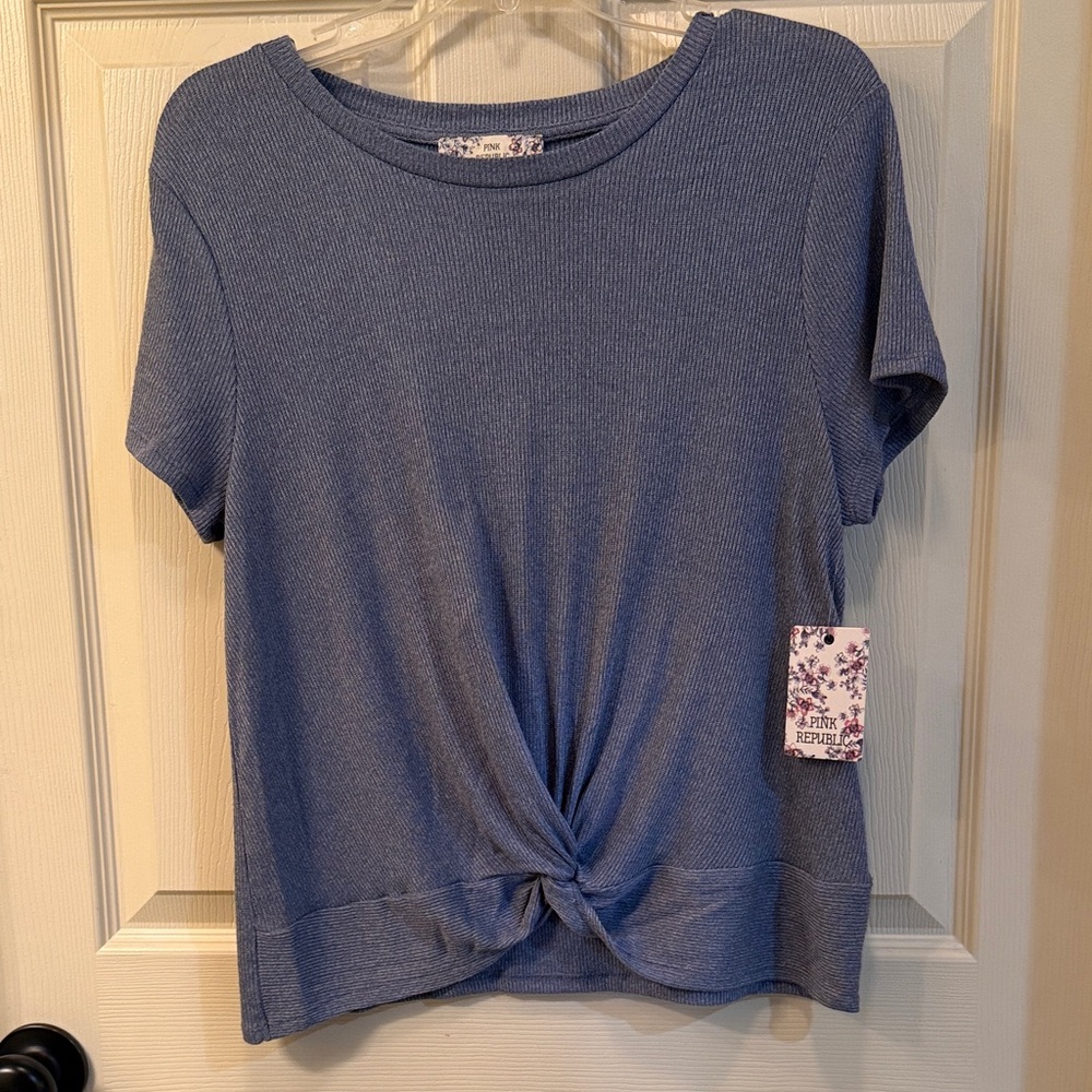 Blue Knotted Women Top by Pink Republic